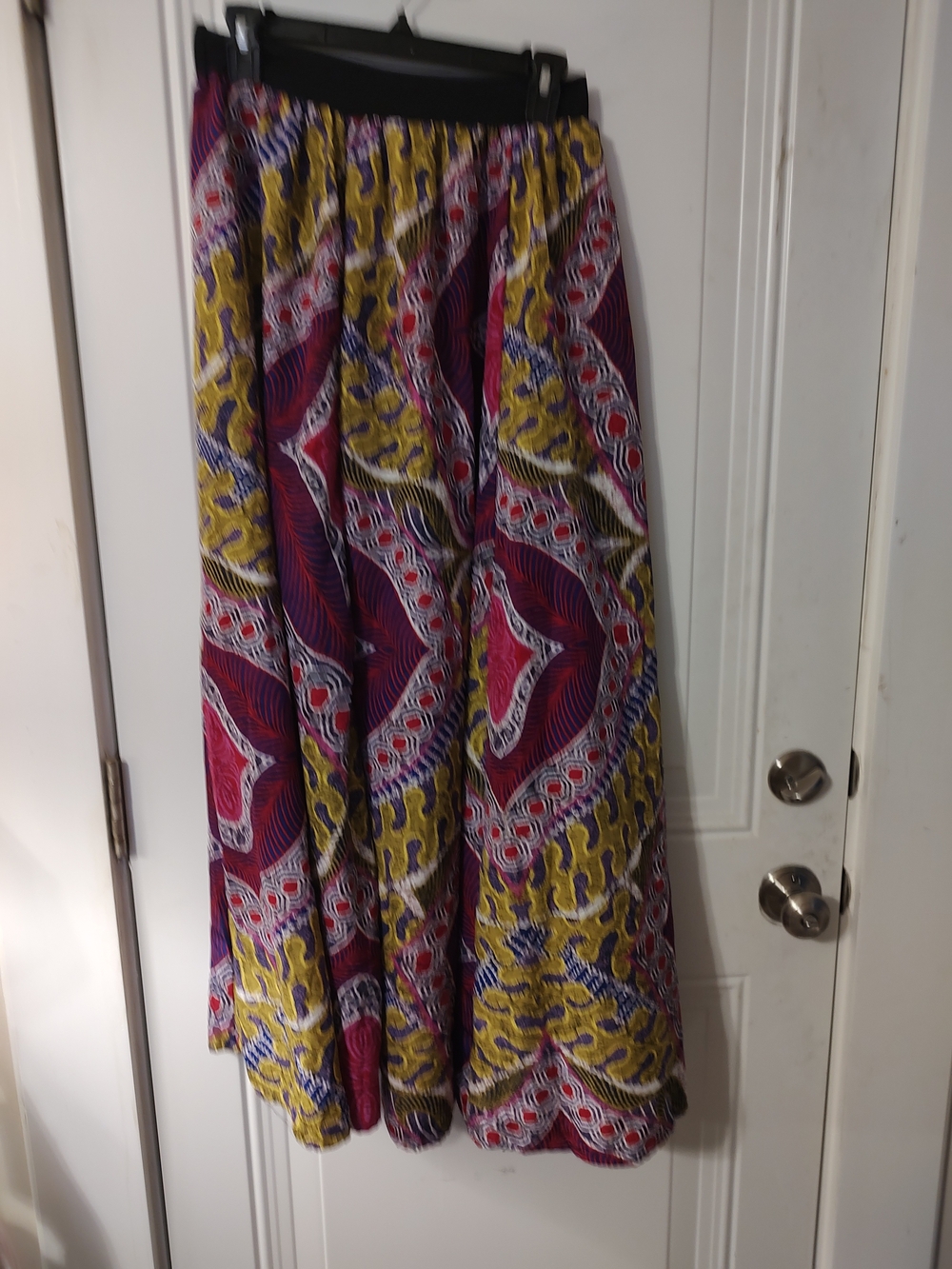 New To You Printed Maxi Skirt - Pink & Yellow Geometric Pattern - Picture 2 of 3